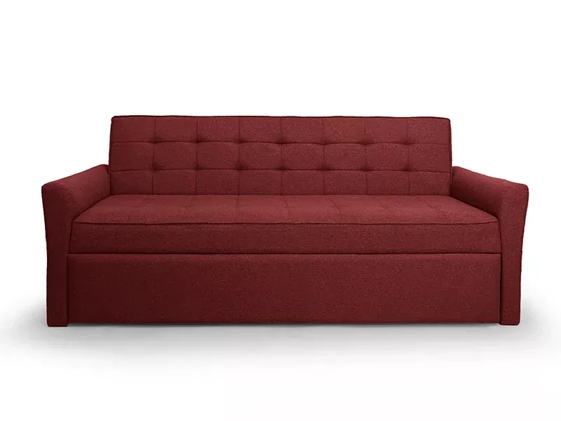 Zenith Sofa Cum Bed in Rustic Ruby